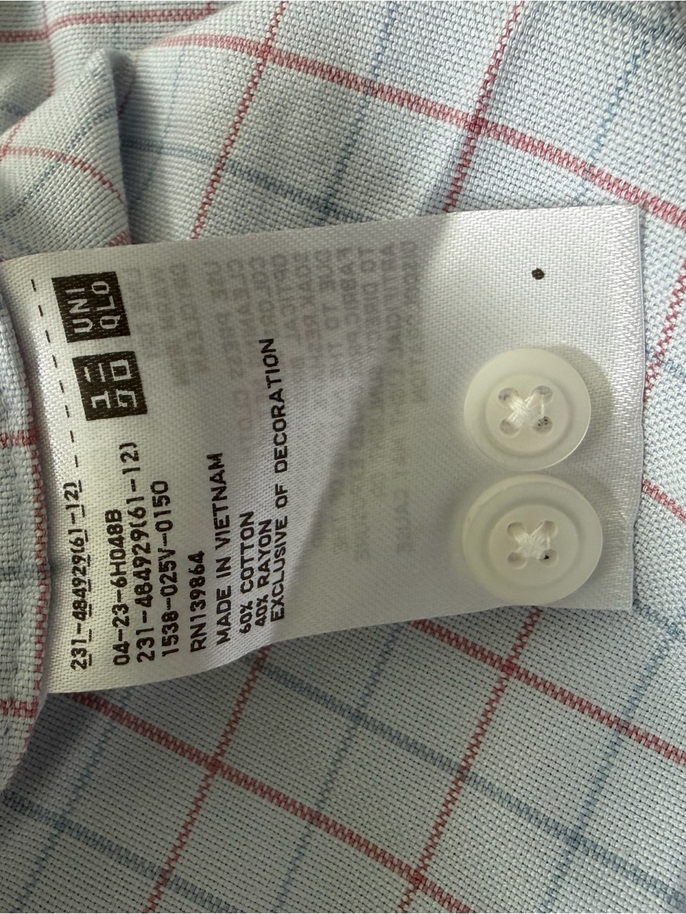 Uniqlo x JWA Light Blue and Red Windowpane Cotton Button-Down Shirt - Picture 2 of 7